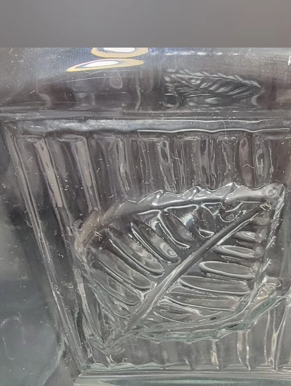 Vintage Large Glass Canister Embossed Leaf Hermetic Jar Hinged Bail Lid 8.75
